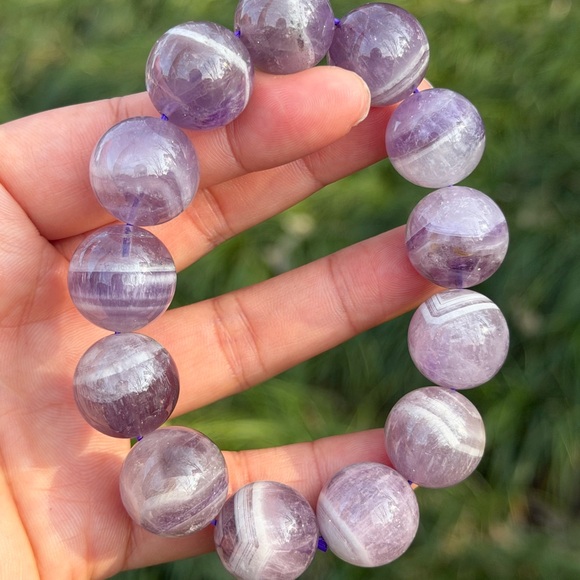 17mm chunky dream amethyst bracelet 1193 - Picture 6 of 9